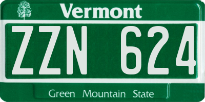 VT license plate ZZN624