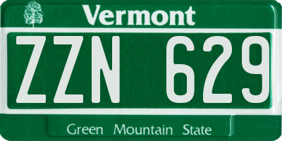 VT license plate ZZN629