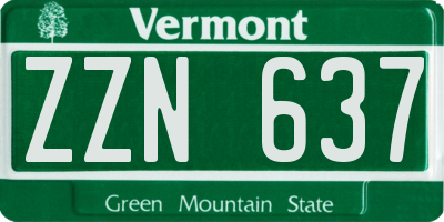 VT license plate ZZN637