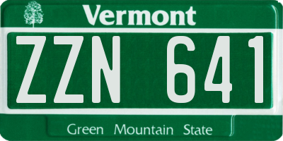 VT license plate ZZN641