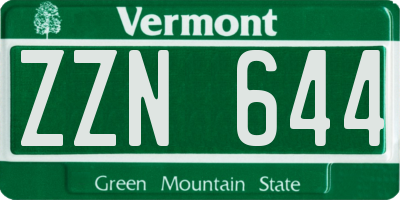VT license plate ZZN644