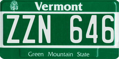 VT license plate ZZN646