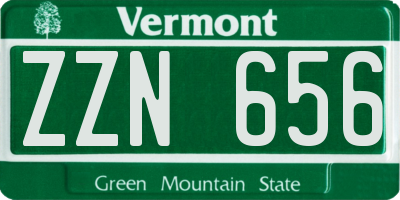 VT license plate ZZN656