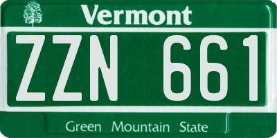 VT license plate ZZN661