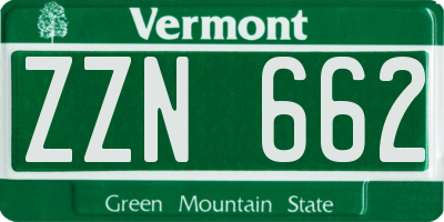 VT license plate ZZN662