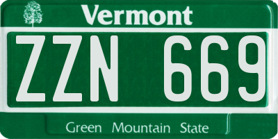 VT license plate ZZN669