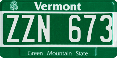 VT license plate ZZN673