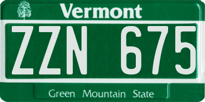 VT license plate ZZN675