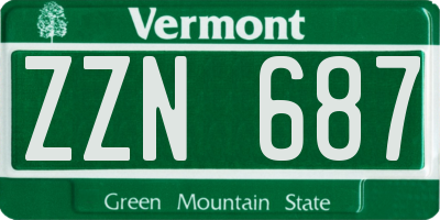 VT license plate ZZN687