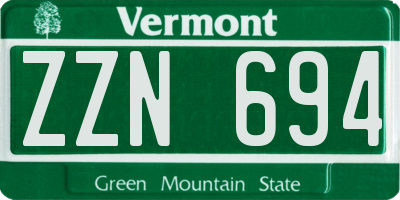 VT license plate ZZN694
