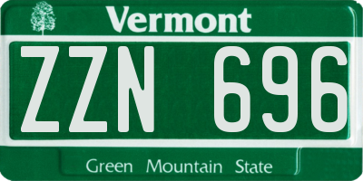 VT license plate ZZN696