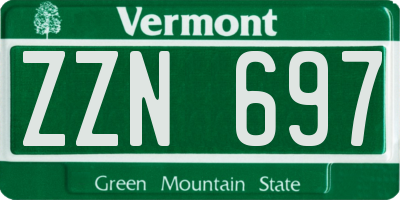 VT license plate ZZN697