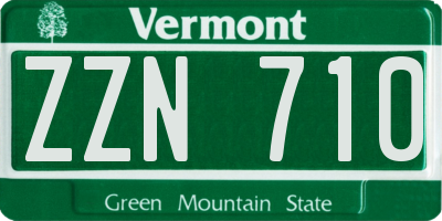 VT license plate ZZN710