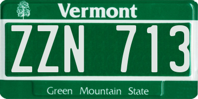 VT license plate ZZN713