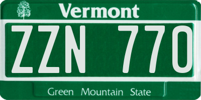 VT license plate ZZN770