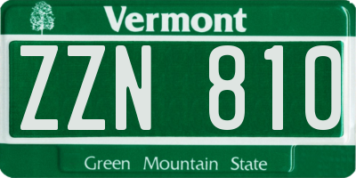 VT license plate ZZN810