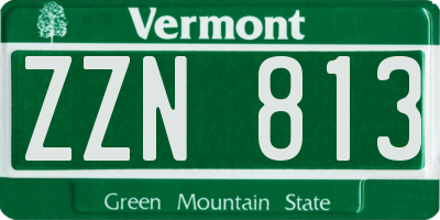 VT license plate ZZN813