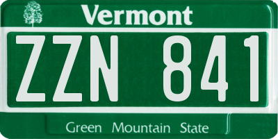 VT license plate ZZN841
