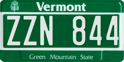 VT license plate ZZN844