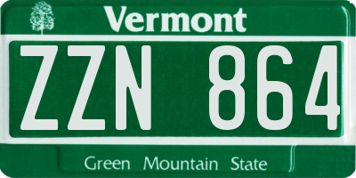 VT license plate ZZN864