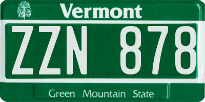VT license plate ZZN878