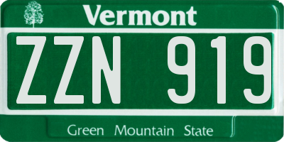 VT license plate ZZN919