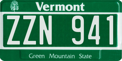 VT license plate ZZN941