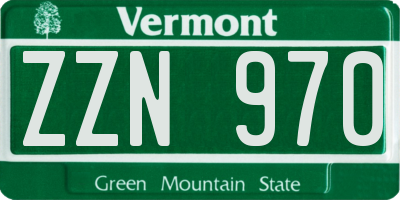 VT license plate ZZN970