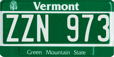 VT license plate ZZN973