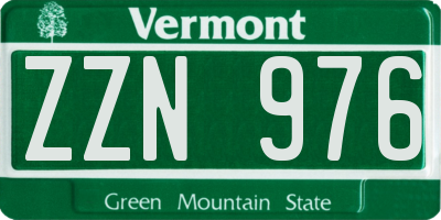 VT license plate ZZN976