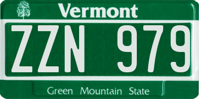 VT license plate ZZN979