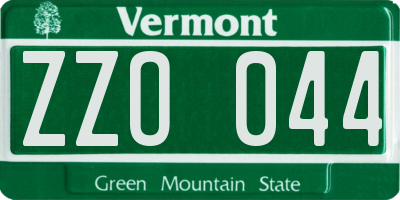 VT license plate ZZO044