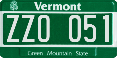 VT license plate ZZO051