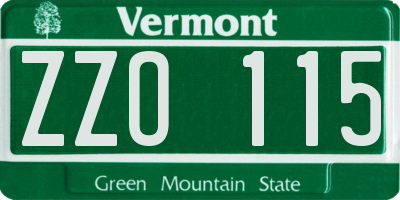 VT license plate ZZO115