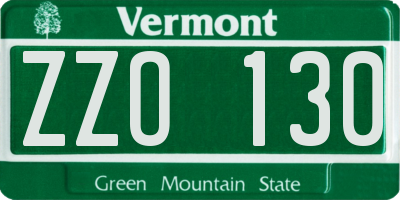 VT license plate ZZO130