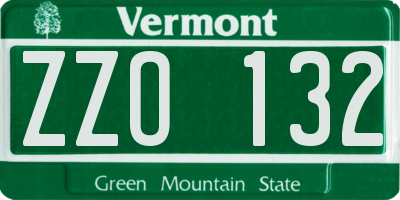 VT license plate ZZO132