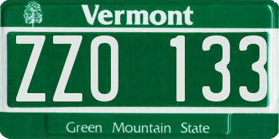 VT license plate ZZO133