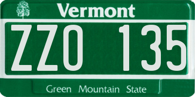 VT license plate ZZO135