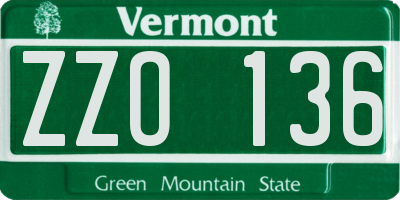 VT license plate ZZO136