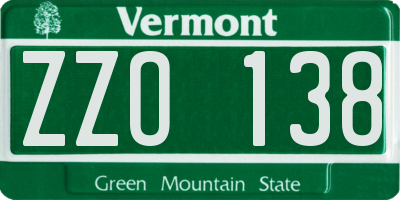 VT license plate ZZO138