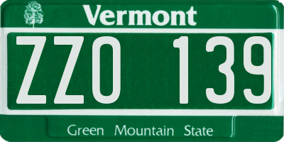 VT license plate ZZO139