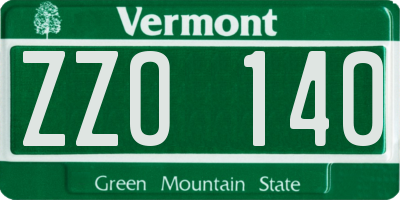 VT license plate ZZO140
