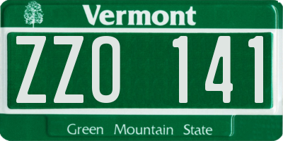 VT license plate ZZO141