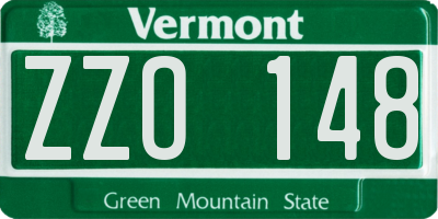 VT license plate ZZO148