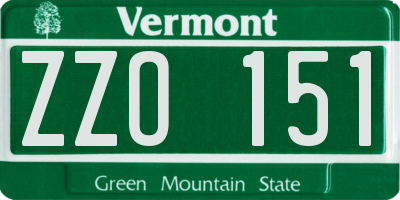 VT license plate ZZO151