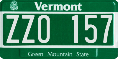 VT license plate ZZO157