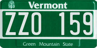 VT license plate ZZO159