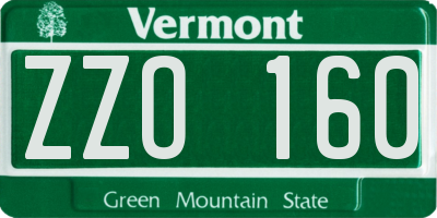 VT license plate ZZO160
