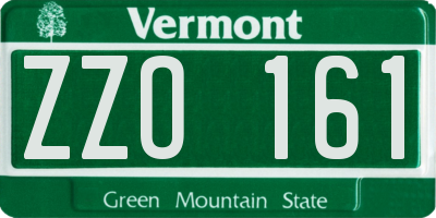 VT license plate ZZO161