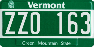 VT license plate ZZO163